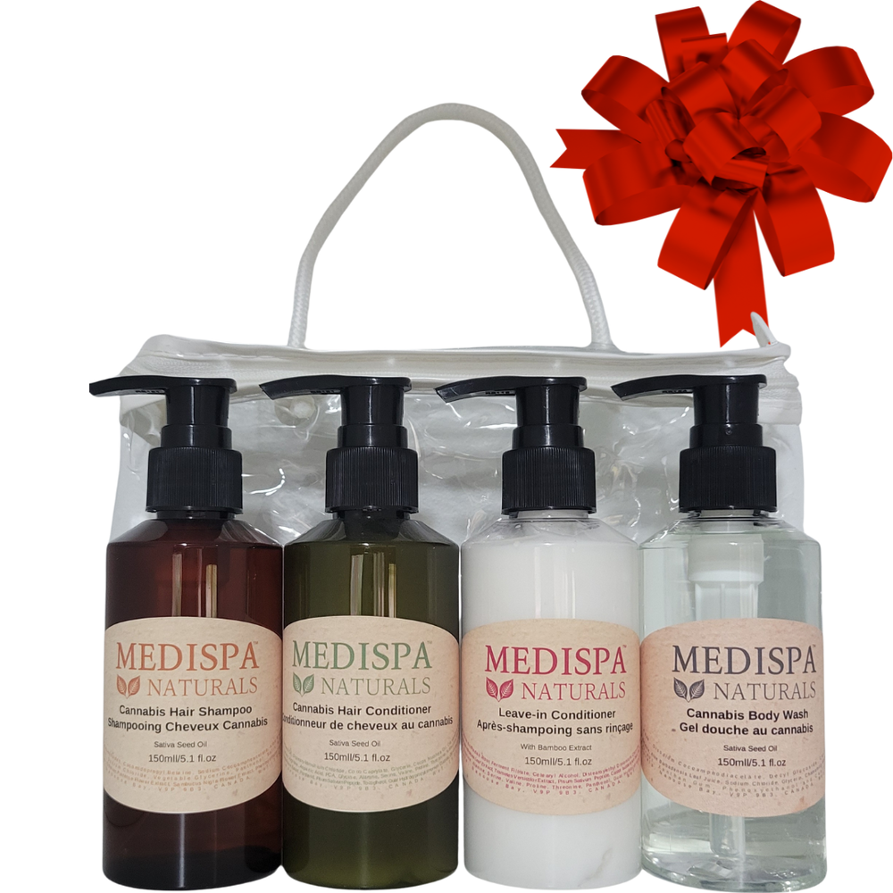 Shampoo Conditioner Leave in conditioner and Body wash gift set